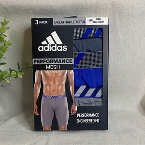 adidas Men's Performance Mesh Boxer Briefs 3-Pack - Blue and Gray